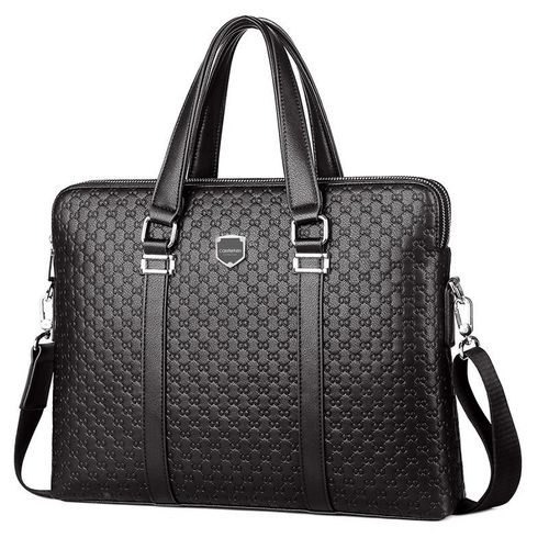 quentra product image qsc product 02 Black Patterned Leather Laptop Briefcase