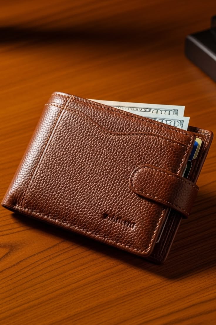 quentra product image qsc product 04 Brown Bifold Leather Wallet